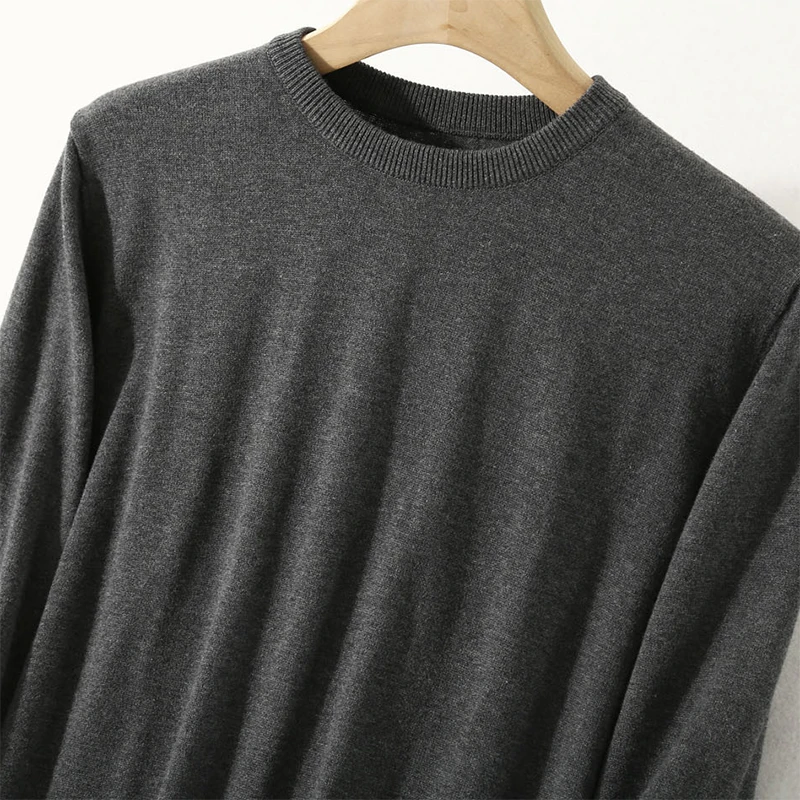 Men's 63.9% Silk 10.2% Cashmere Crew Neck everyday Long Sleeve Pullover Sweater Top Shirt LY006 3