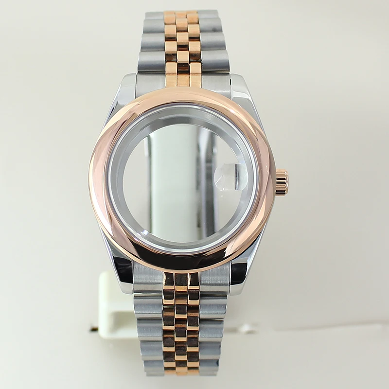 High-Quality 36mm/39mm Steel Watch Case with Sapphire Glass Bracelet