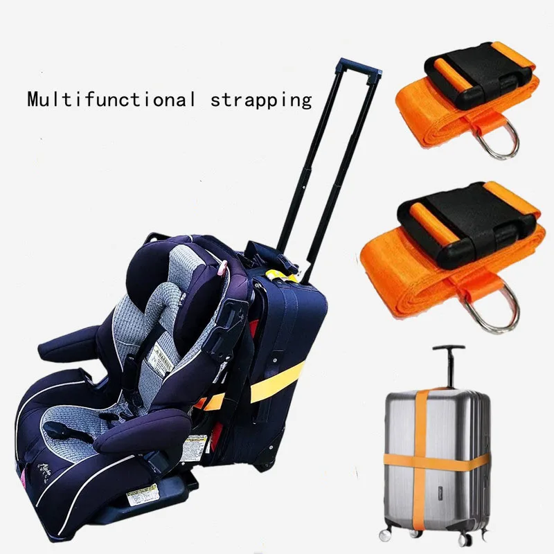 Adjustable Suitcase Packing Belt Abroad Binding Straps Nylon Lock Buckle Strap Travel Luggage Strap Children's Car Seat Straps