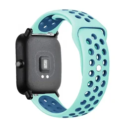 Versatile Silicone Watch Band, 20mm/22mm, Multiple Devices - 22mm Universal (Teal color - bule)