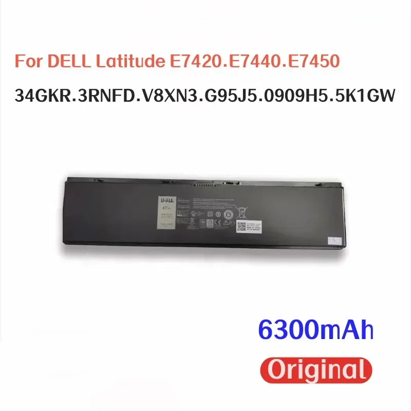 

100% Оригинальный аккумулятор 6300 мАч для ноутбука DELL Latitude E7420 E7440 E7450 34GKR 3rnfd V8XN3 G95J5 0909H5 5K1GW