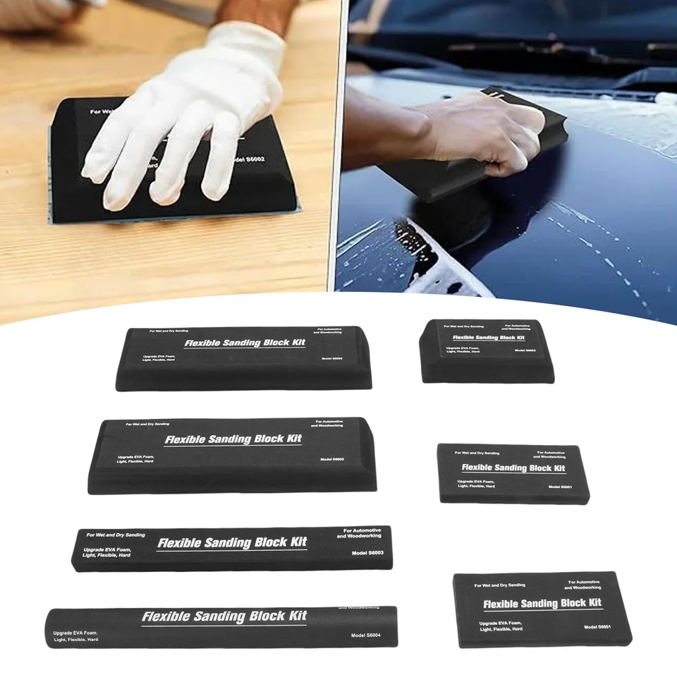 thumbnail image 2 of 7-Piece EVA Foam Sanding Block Kit - Lightweight, Waterproof, For Auto Body & Woodworking, PSA Adhesive Surface 2 of 10