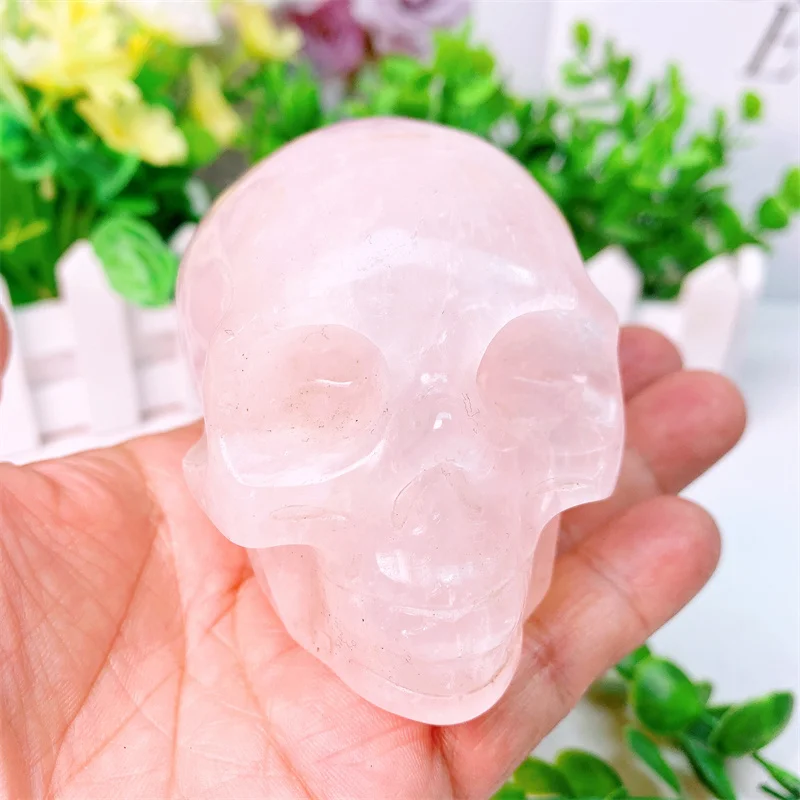 

Natural Clear Quartz Skull Carvings, Mini Statue Figurine, Crystal Stone, Room, Halloween Decoration, Witchcraft Gift, 397g, 1Pc