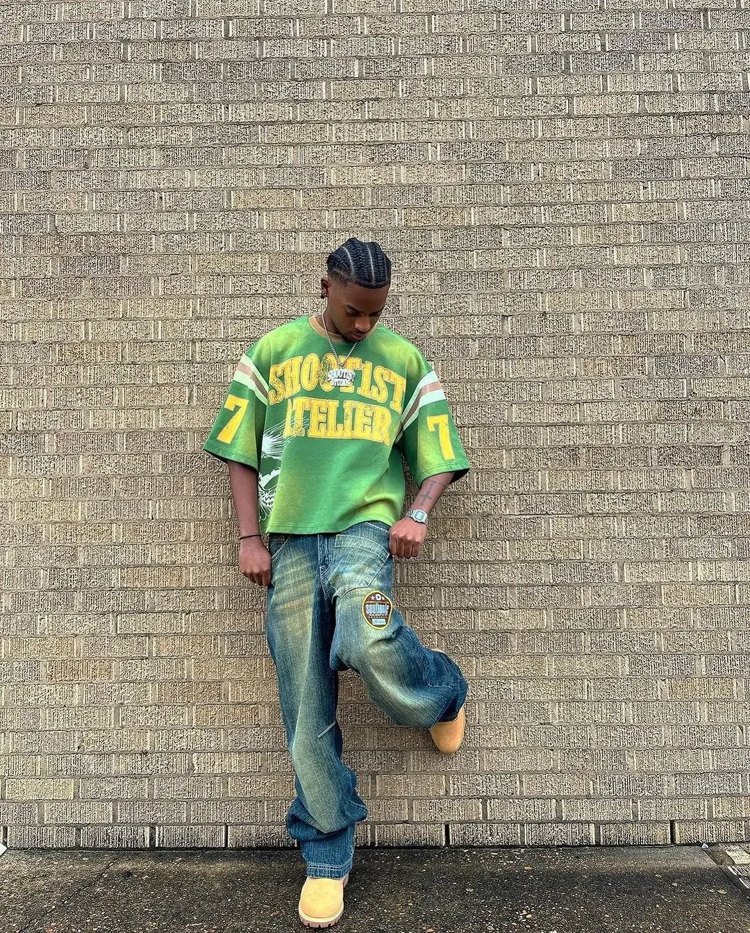 American Retro Gothic Fashion Summer Casual Hip-hop Splicing T-shirt Men's Y2K Personalized Street Retro Sports Jersey Top - Image 2