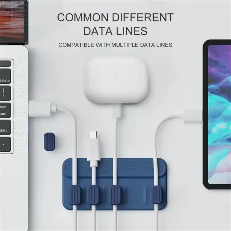 USB 케이블 와인더 와이어 정리함 실리콘, 케이블 정리함 마우스 와이어 고정 와이어, 코드 관리 클립