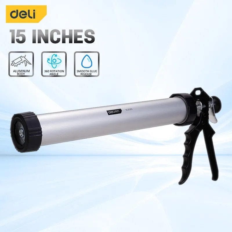 Deli Caulking Gun Adjustable Hand Caulk Gun Anti-dripping Regulating Sealant Silicone Comfort Grip Caulking Tool For caulking gun