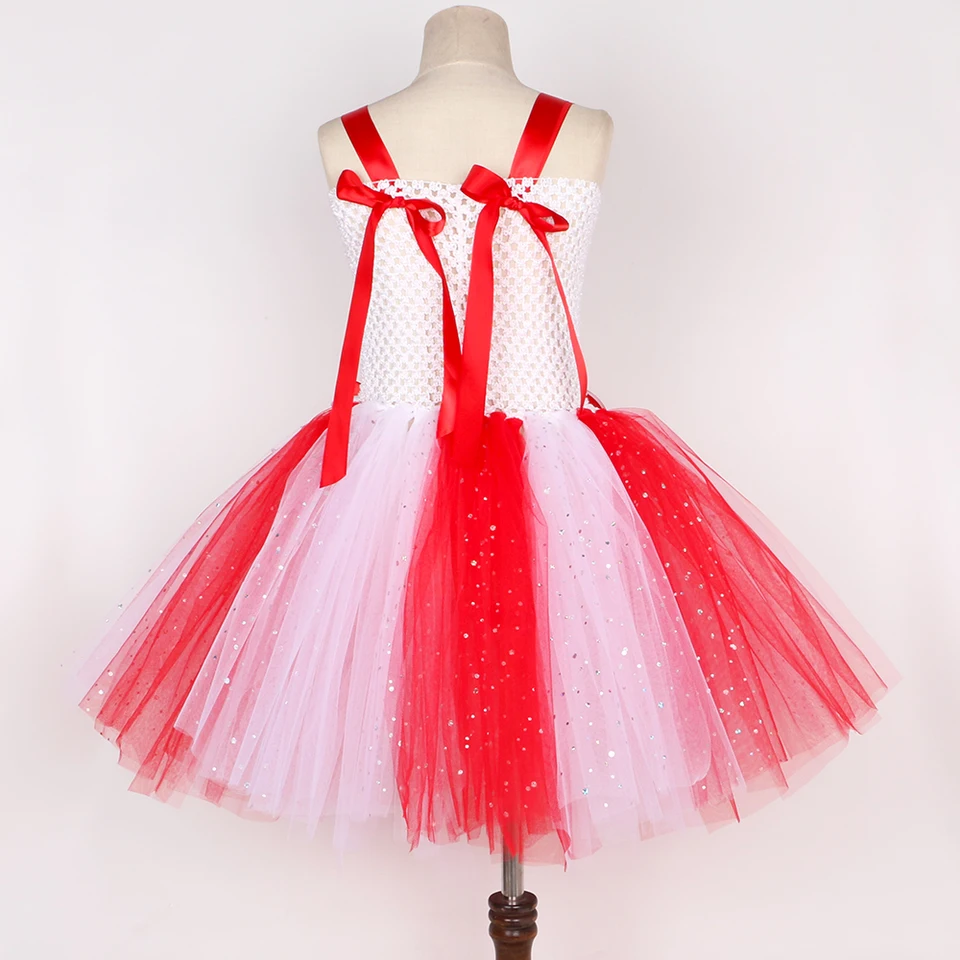 Bonnie Jean Vestito natalizio da bambina, motivo a righe con bastoncini di zucchero e Babbo Natale, per bambine e ragazze grandi, rosso e bianco., 3 anni