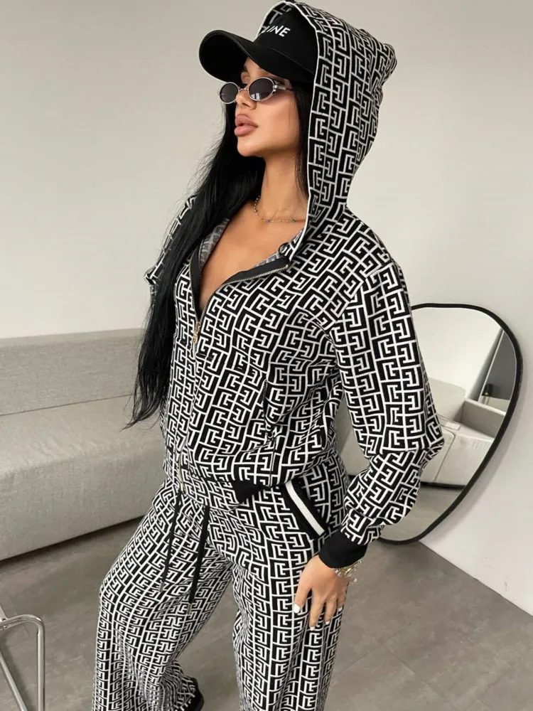 

2023 autumn winter Women tops Pant Sets Sweater Casual Tracksuit 2 piece sets women outfit jerseys knitwears pullovers conjuntos