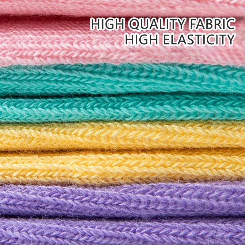 5Pairs 1-14Years High-End Girl's Mid-tube Socks High Elasticity Wearing Long Johns Without Squeezing Your Legs Athletic Socks 4