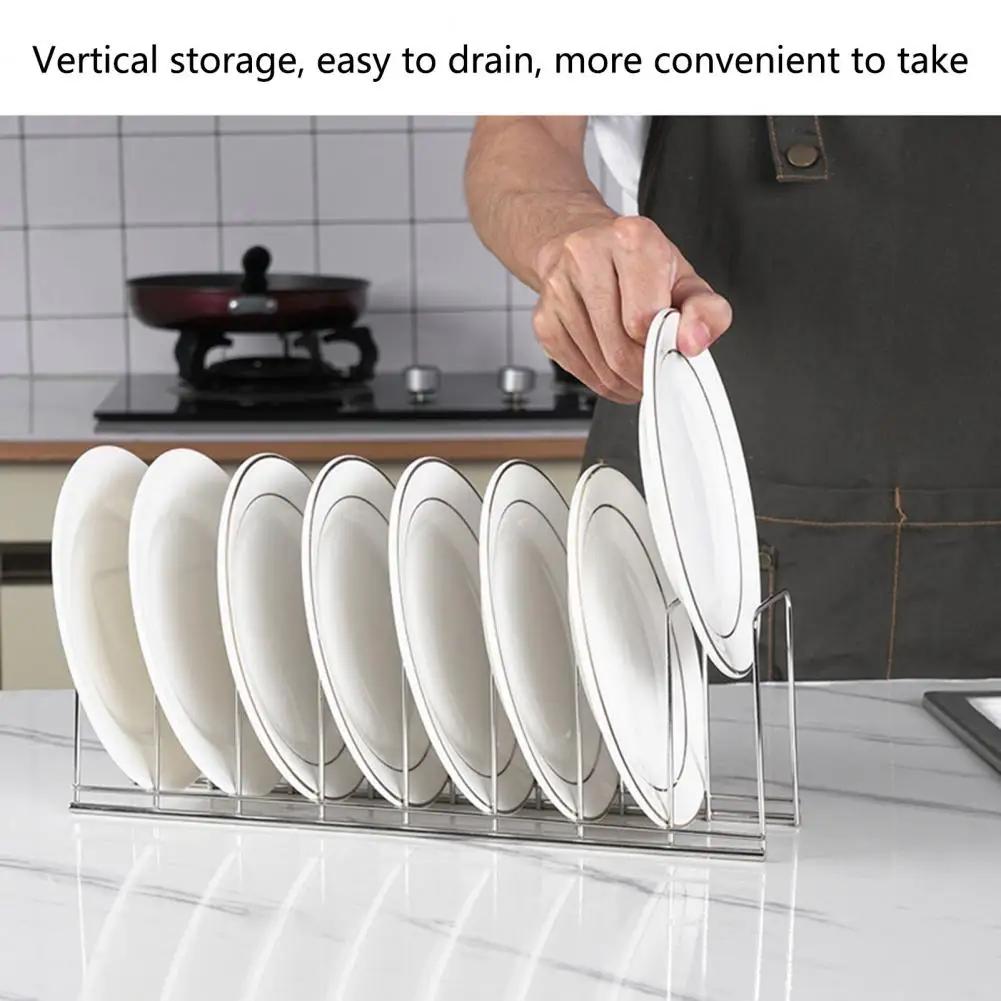 

Kitchen Cabinet Organizer High Load Bearing Dish Rack Stainless Steel Dish Storage Rack Space-saving for Kitchen for Cutting