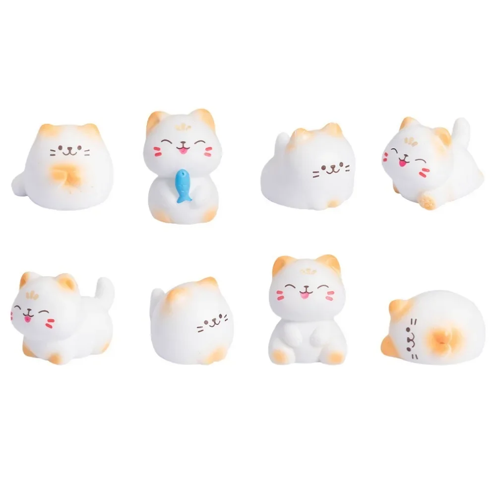 8pcs Mini Cats Ornament Fairy Garden Kitten Statue Gift Kids Children Baby Room Decoration Toys Miniature Figurines Home Decor 6