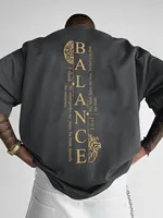 T-shirt col rond pour hommes, respirant et confortable, à la mode, avec grandes lettres imprimées, haut décontracté urbain pour l'extérieur, été 5