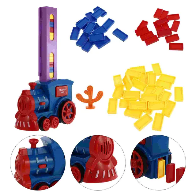1 Set of Interesting Domino Playthings Educational Plaything Train Domino 1