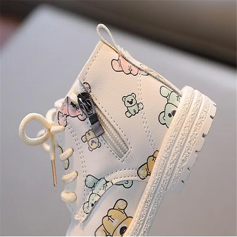 Children Boots for Girls Boys Shoes Spring Autumn PU Leather Baby Boots Fashion Toddler Kids Shoes Warm Winter Snow Boots