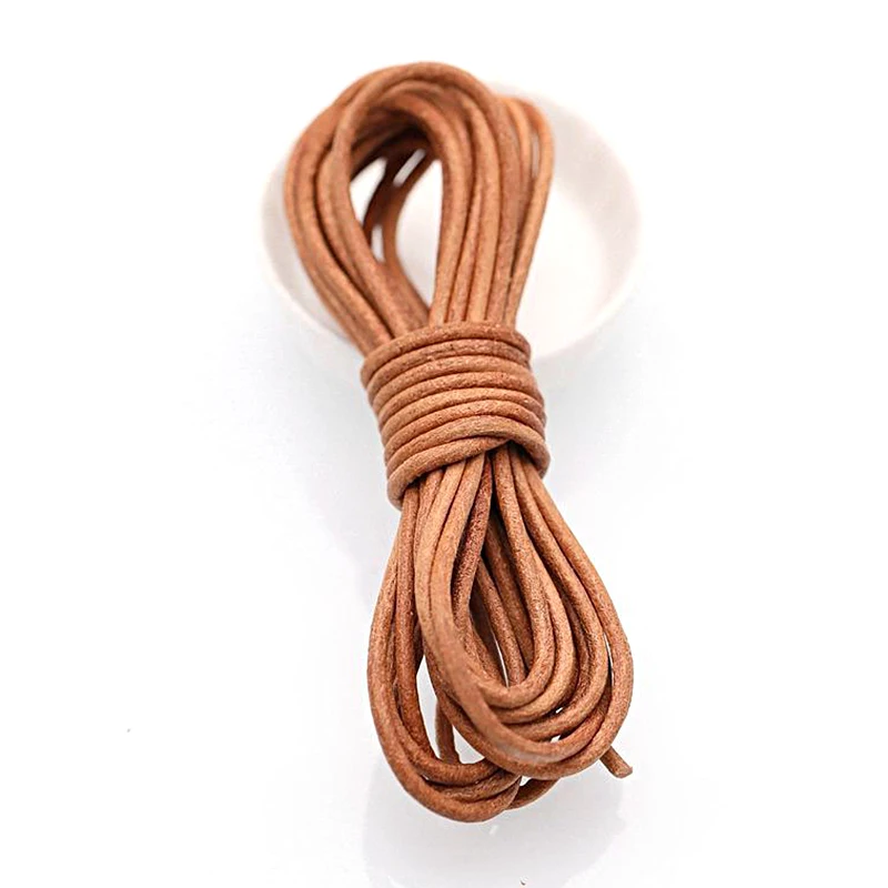 1m Leather Rope For DIY Necklace Cord Bracelets String Retro Black Color Leather Cord Handicraft Jewelry Making Supplies
