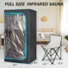 Portable Full Size Infrared Sauna Home Spa Detox Therapy with Upgrade Reinforced Portable Chair Whole Front Clear Window 5
