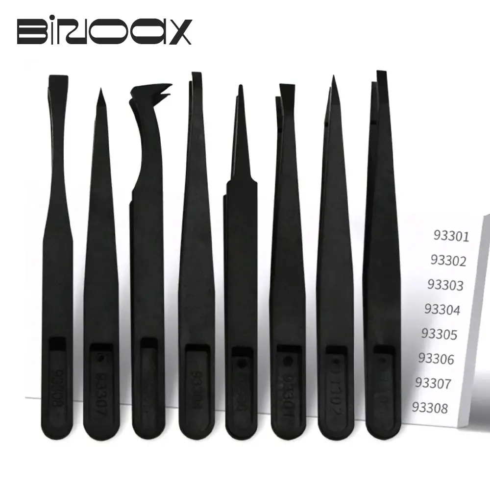Precision Tweezers ESD Anti Static Tweezers Tweezer Tool Plastic Precision Tweezers Set Upgraded Anti-Static Curved Tweezers for Electronics Laboratory Work Jewelry