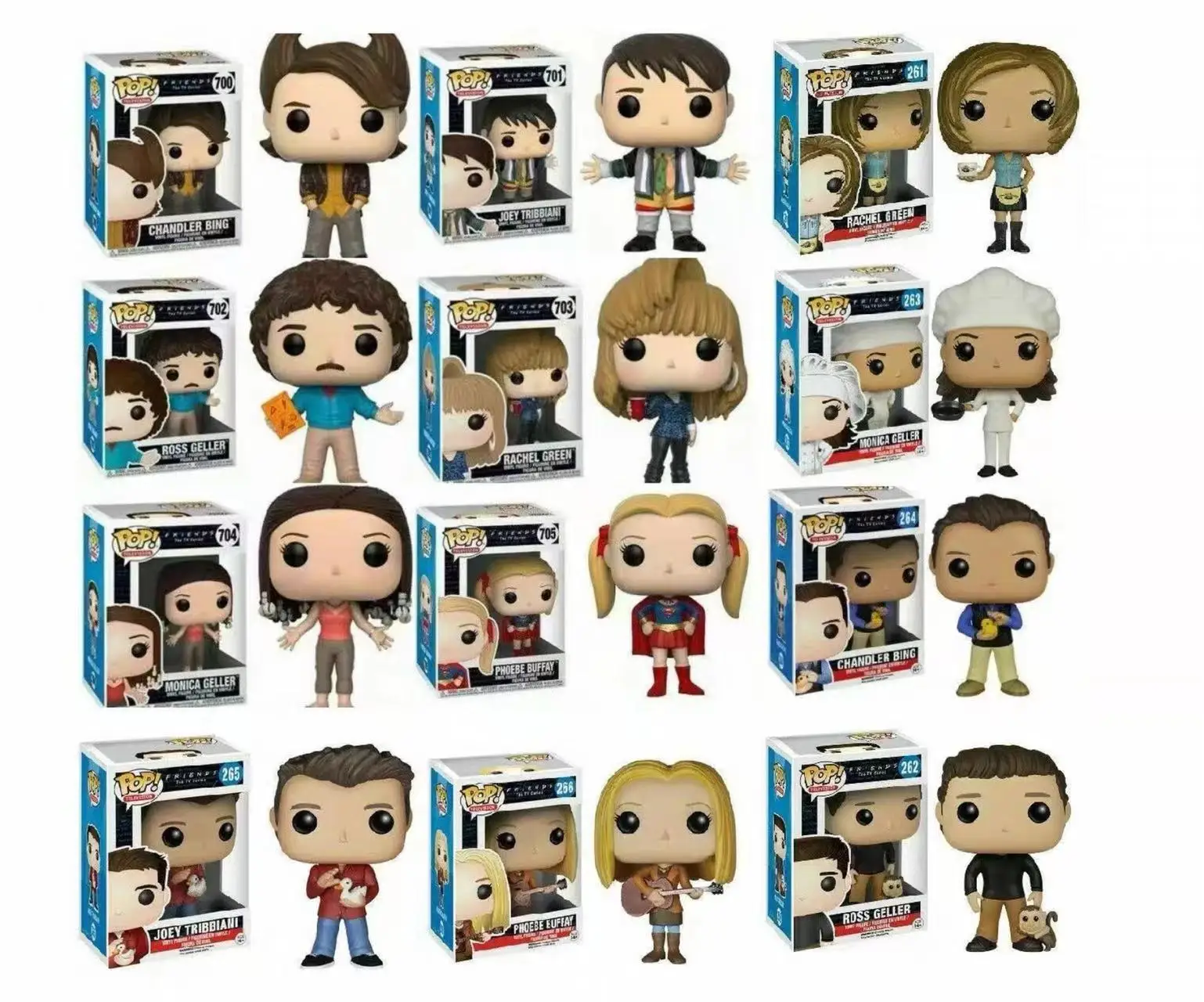 Funko Pop Friends Rachel Green #261 Ross Geller #262 #700 #701 #705 #703 #263 #264 Action Doll Series Model Toys Regalo Di Natale