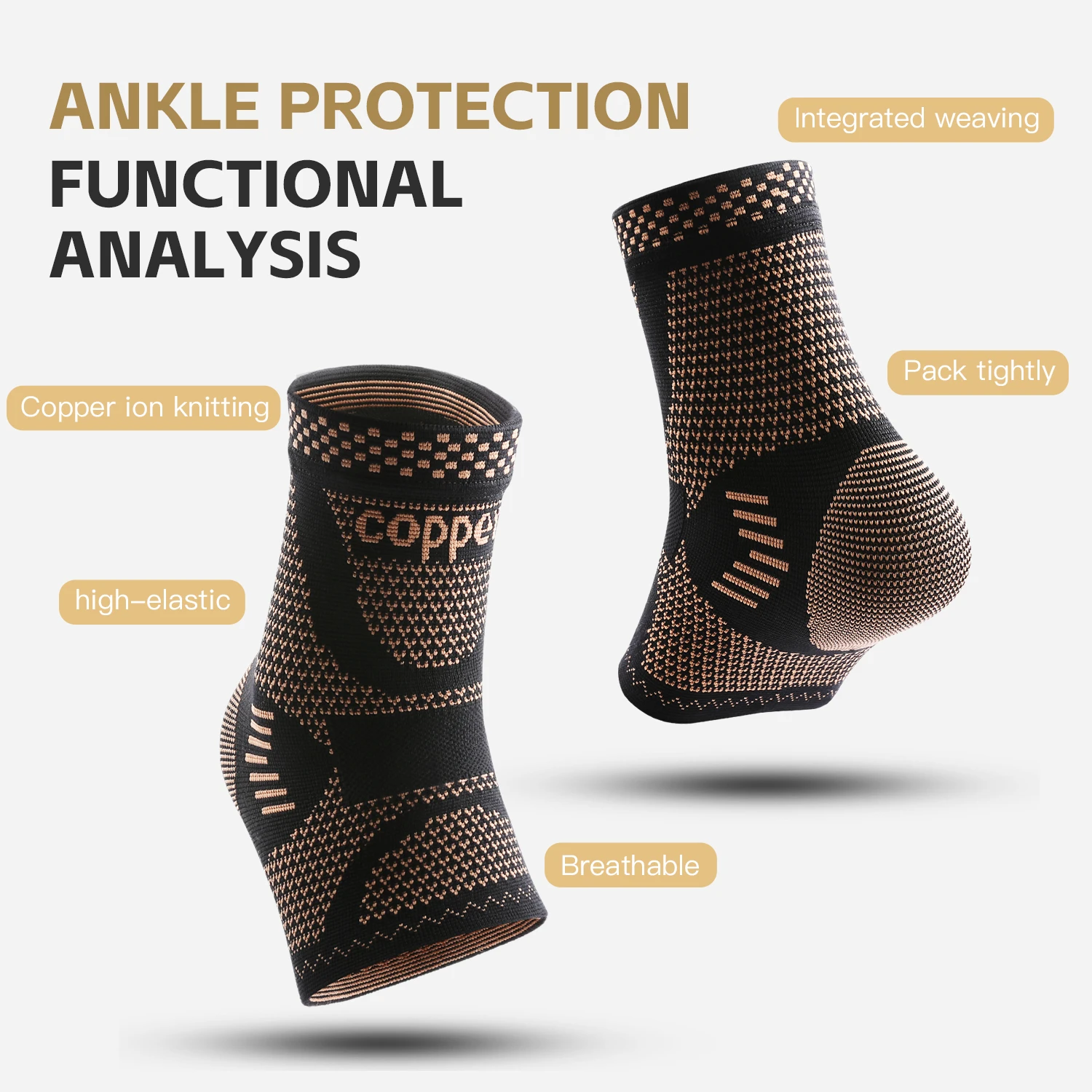 Copper Infused Ankle Support Compression Sleeve 2