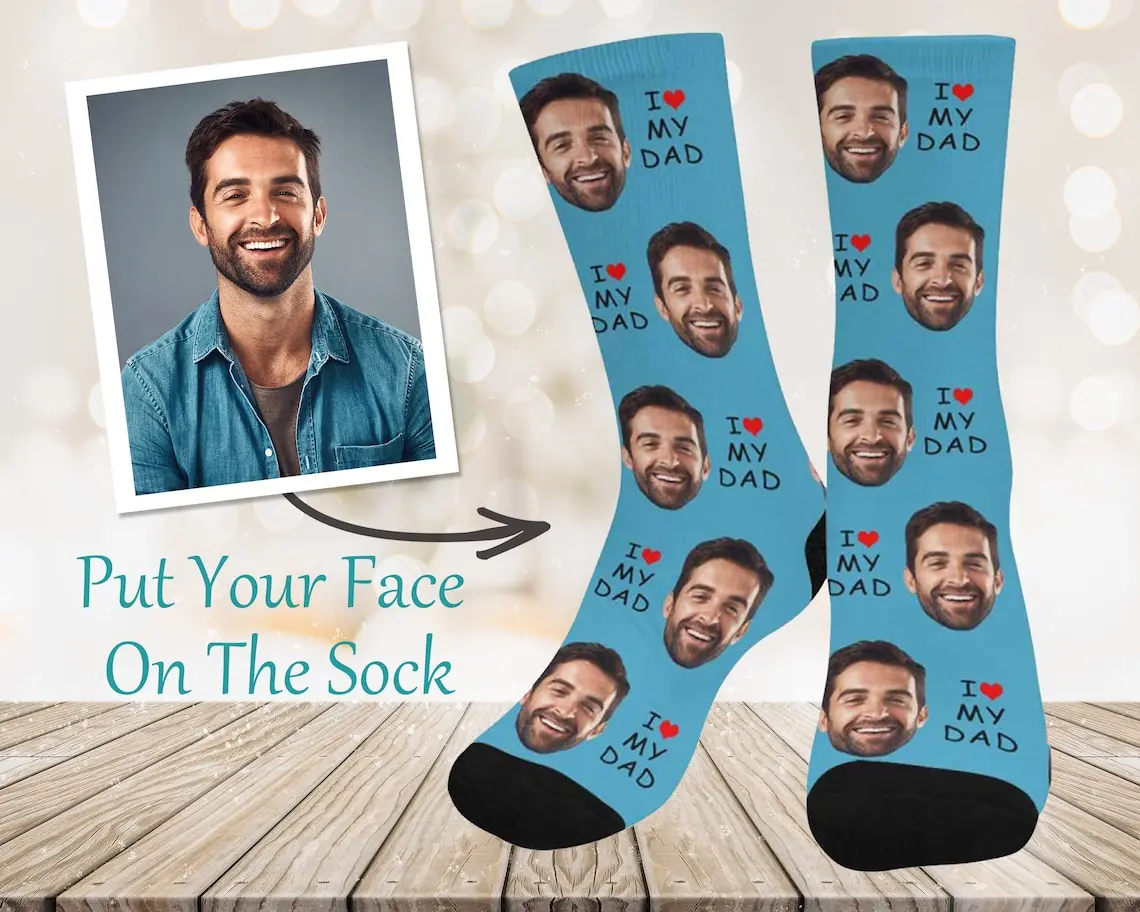 Customized DAD Socks For Men Women Personalized Text Love Your Image 3D Printed Long Socks With Face Custom Father's Day Gift