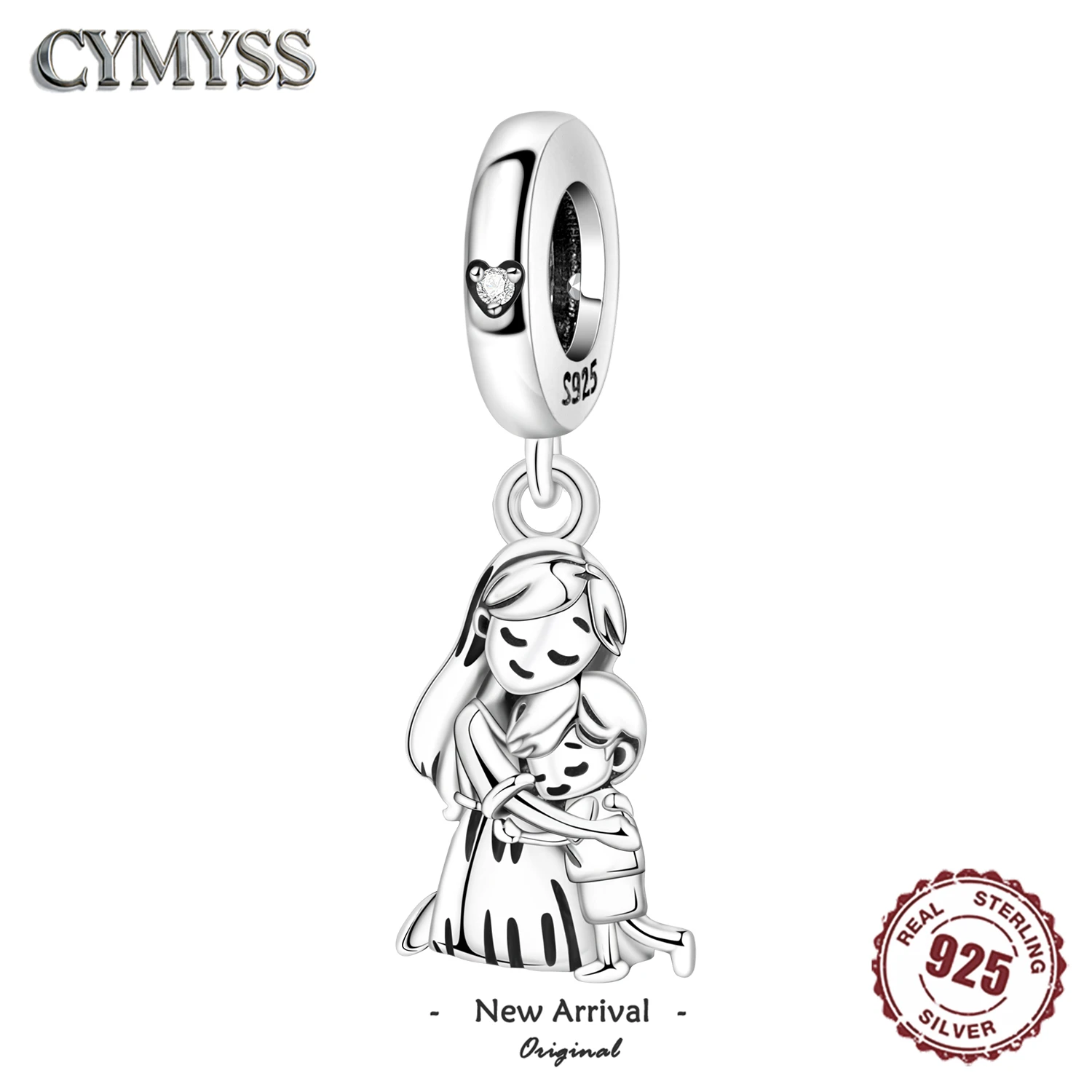 925 Sterling Silber Mutter-und-Kind-Umarmung Anhänger Charms DIY Perlen Zubehör Passend für Armband Halskette Modeschmuck Geschenke