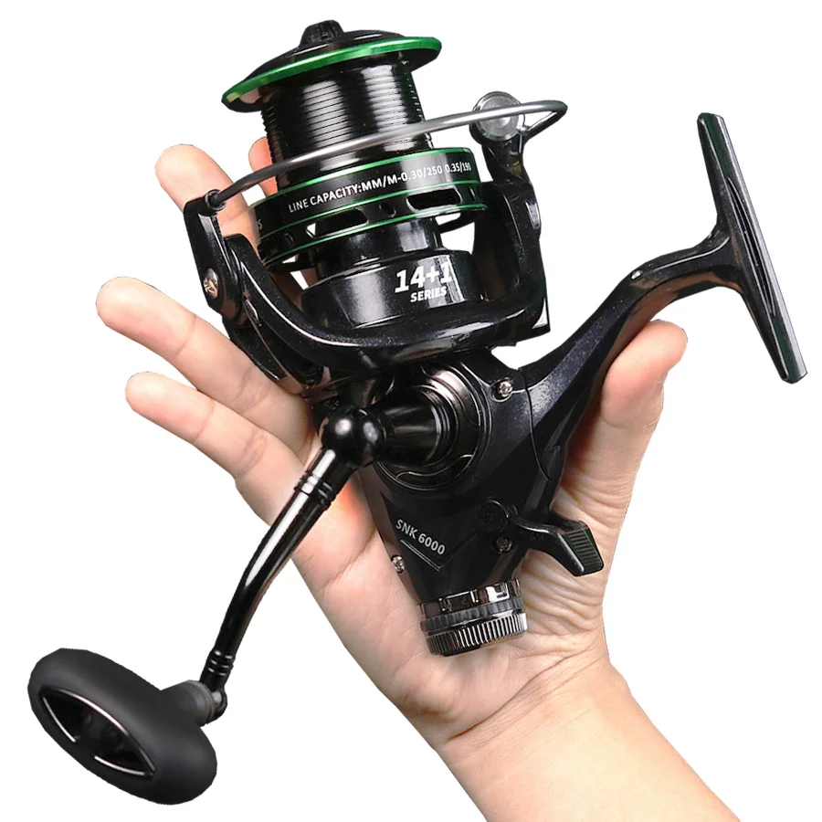 Moulinet De Pêche Spinning NEUF – Grande Capacité, Ratio 5.2:1, Bobine Alu, Tailles 1000 à 7000
