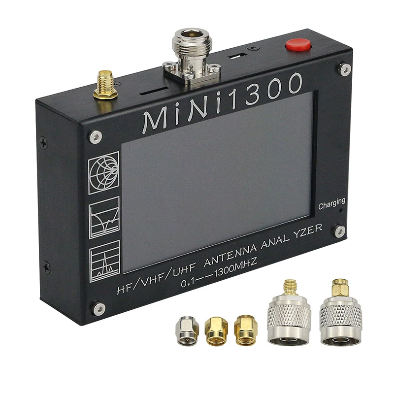 Mini1300 4.3 inch LCD Touch Screen 0.1-1300MHz HF/VHF/UHF ANT SWR Antenna Analyzer Meter Tester
