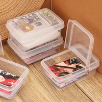 Transparent Flip Small Card Storage Box Clear Card Sleeve Protector Case Box For Popcorn DIY Korean Idol Photo Card Organizer 1