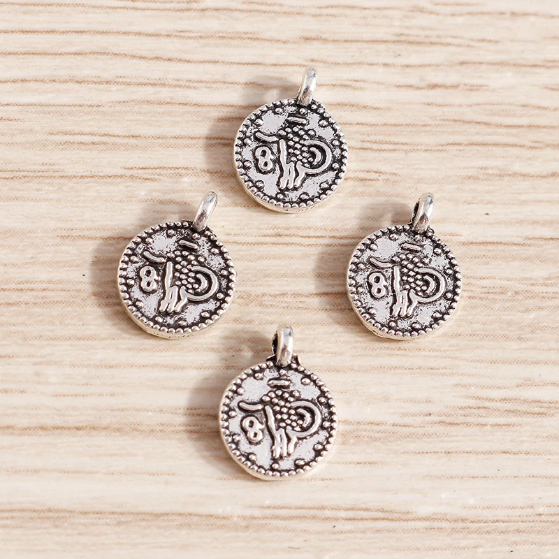 Tusember 50 Stück Mini Metall Vintage Yoga OM Buddha Anhänger für DIY Schmuckherstellung Armband Halskette Handgemachtes Kunsthandwerk