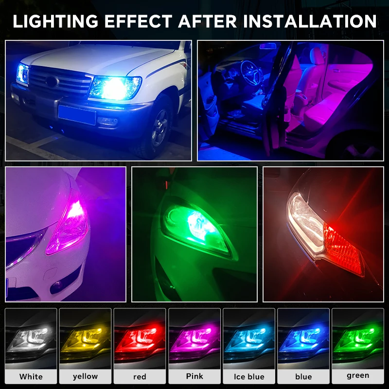 YiRui ڵ LED ̵ Ʈ Ǹ T10 W5W 194 RGB  Ʈ  ȣ Ʈ  