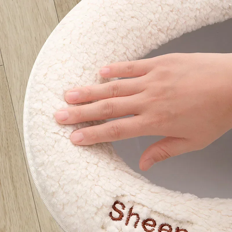 Cartoon Sheep Zipper Toilet Mat Lamb's Wool Toilet Seat Cover Universal Waterproof Toilet Seat Cushion Bathroom Accessories 5