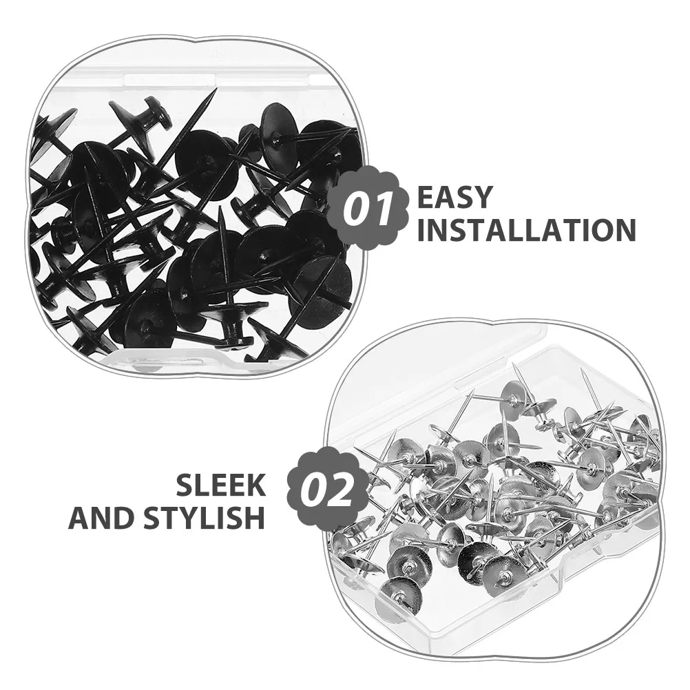 60Pcs 아연 합금 장 그림 걸이 건식벽체 석고보드 게시판용 후크가 있는 푸시 핀 간편 설치 탈부착 가능