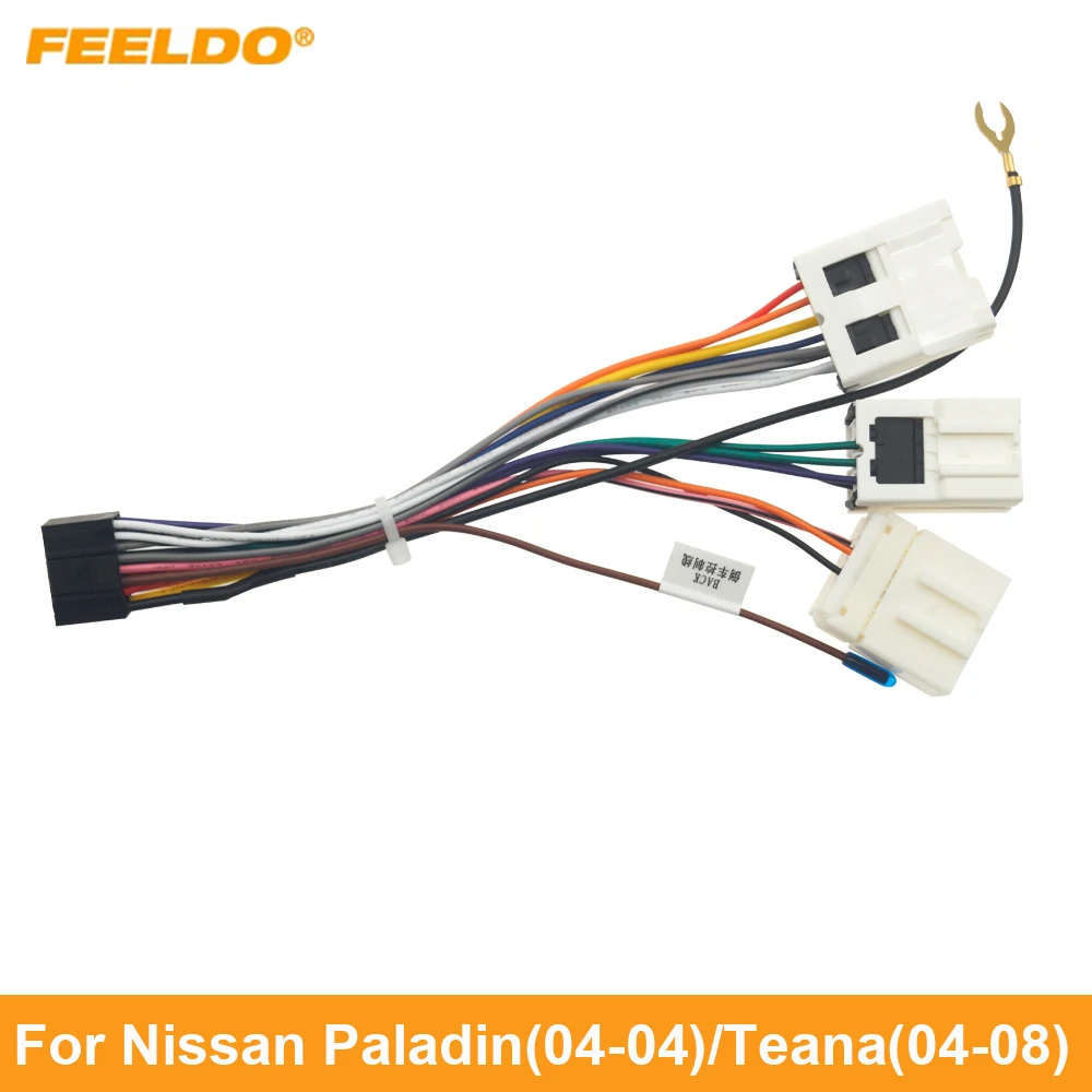 

FEELDO Car 16pin Power Cord Wiring Harness Adapter For Nissan Paladin(04-04)/Teana(04-08) Installation Head Unit