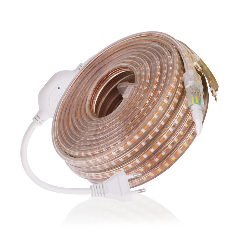 AC 220V LED 스트립 방수 120Leds/M 백색광 실내외 장 유연한 리본 스트립 조명