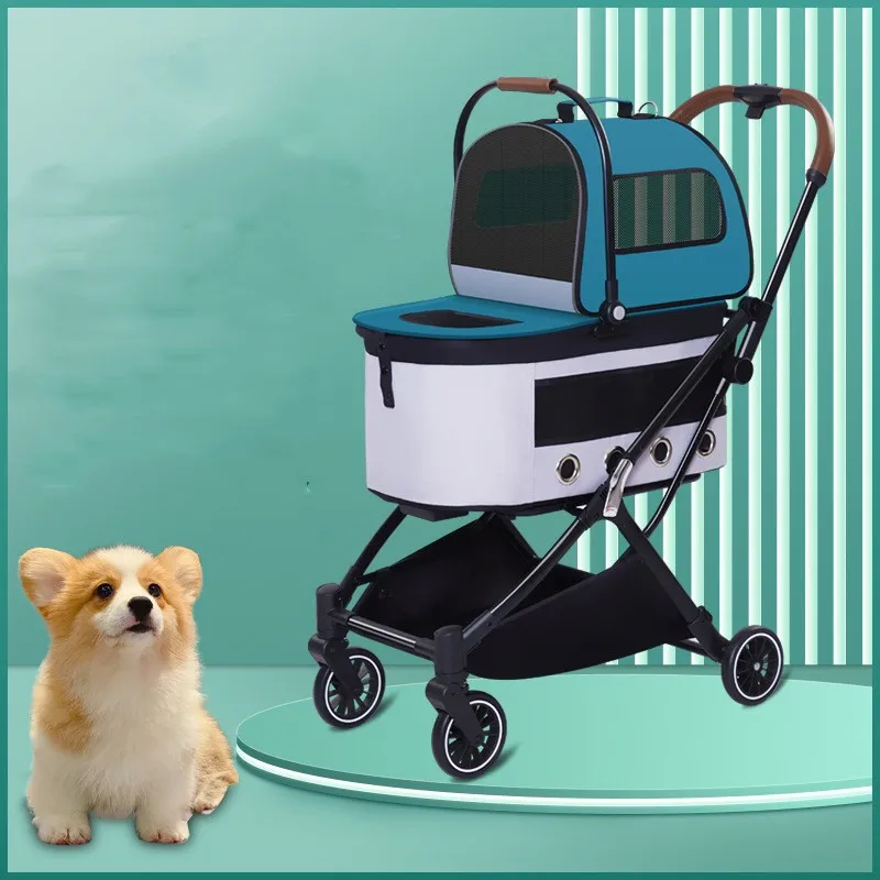 2023LuxuryRemovablePetStrollerTravel4WheelDogStrollersCarrier