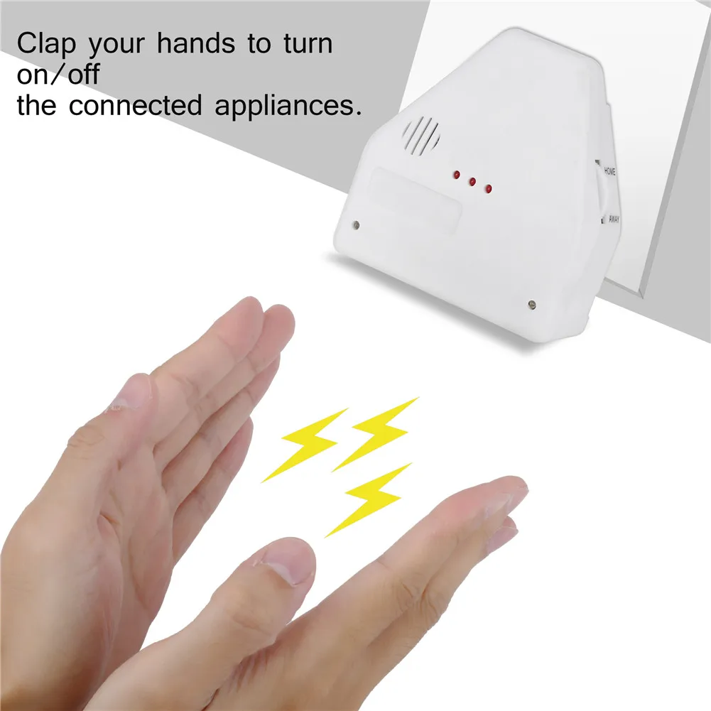 Clap On Clap Off Sound Activated On/Off Switch by Hand w/ 2 Outlets for Home Appliance sound activated switch