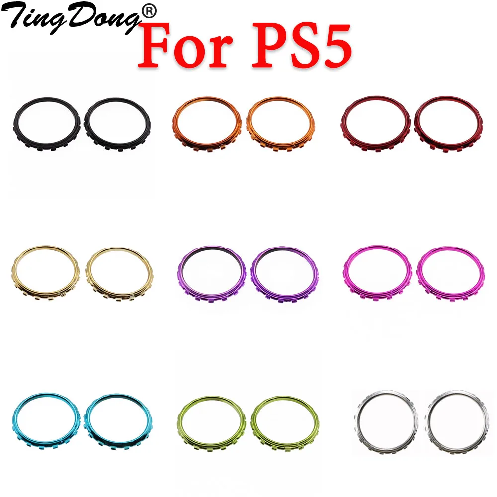 

TingDong 1set=2pcs Replacement Accessories Chrome Thumbstick Accent Rings for Sony PS5 DualSense 5 PS5 Controller