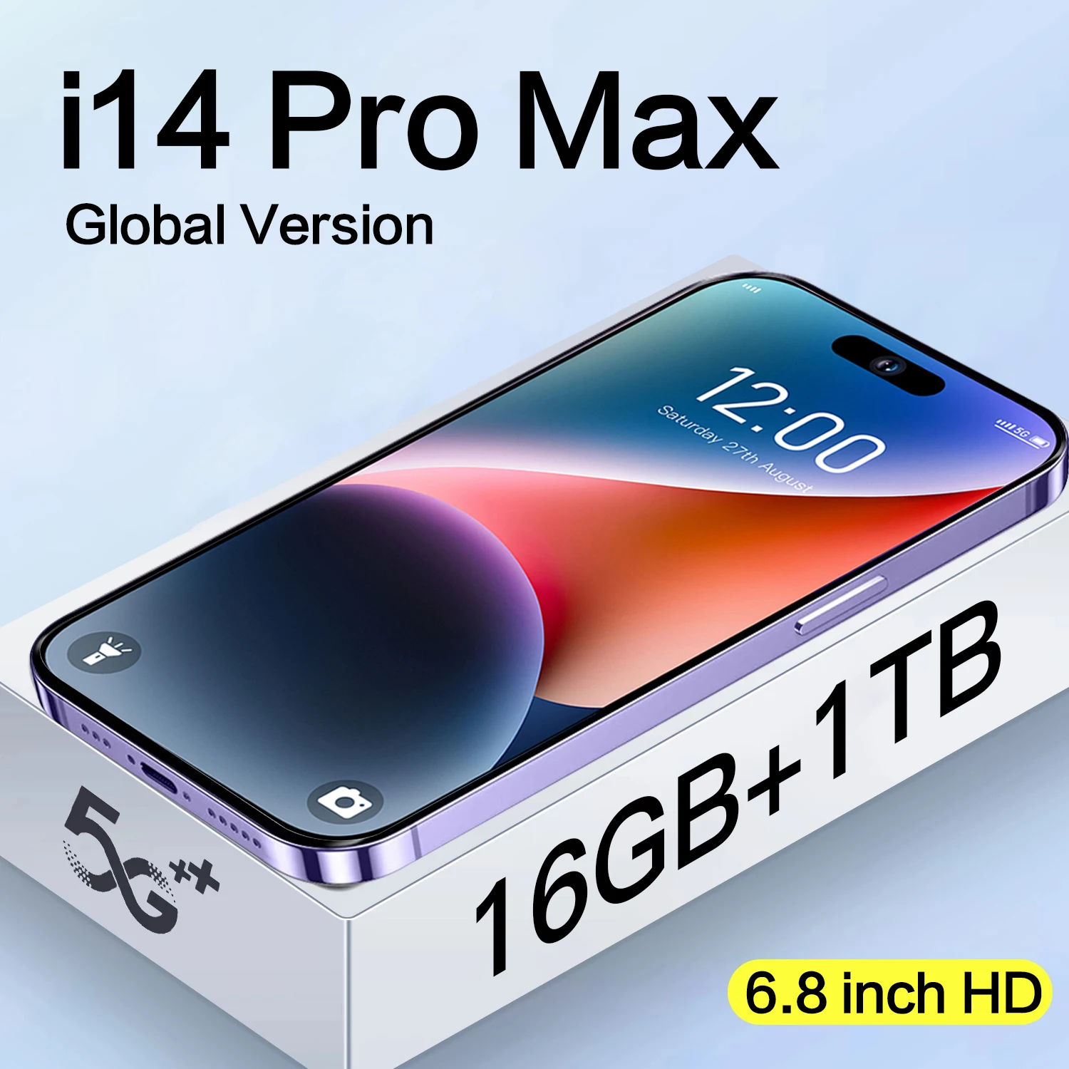 New i14 Pro Max Smartphone 6.8Inch telefone 7800mAh 16+1TB Cell phones Camera 5G Unlock Mobile Phones