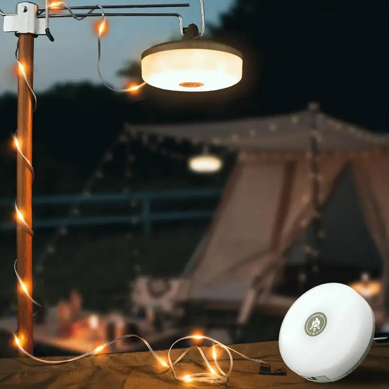 

LED Rechargeable Camping Lamp Atmosphere 10M IPX4 Waterproof Recyclable Light Belt Outdoor Garden Decoration Lamp for Tent Room