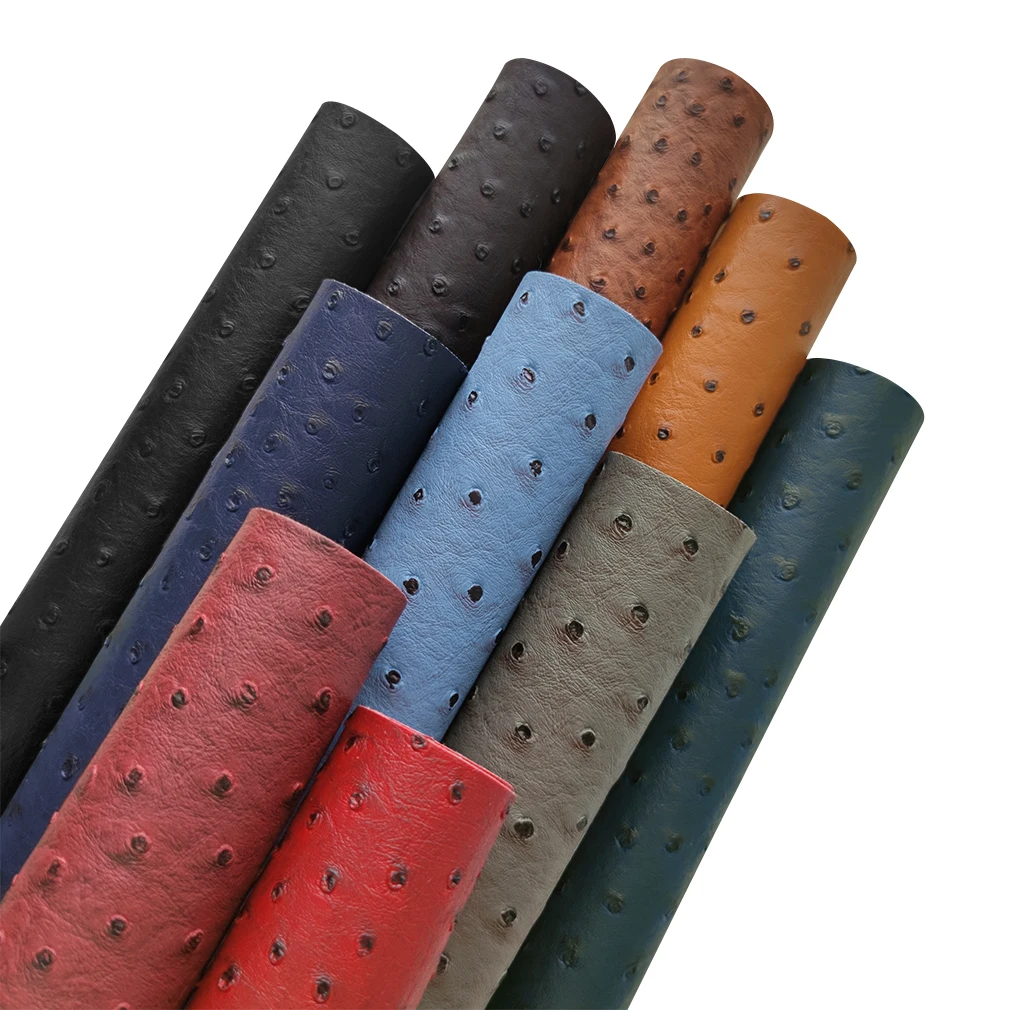

Ostrich Pattern Faux Leather Soft Metallic Luster PU Fabric for Bow Bag Cushion Sofa Craft DIY Material Leatherette30*135CM