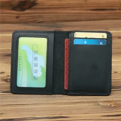 Artisan Leather Card Holder: Vintage Style Wallet and License Case Gift (Black)