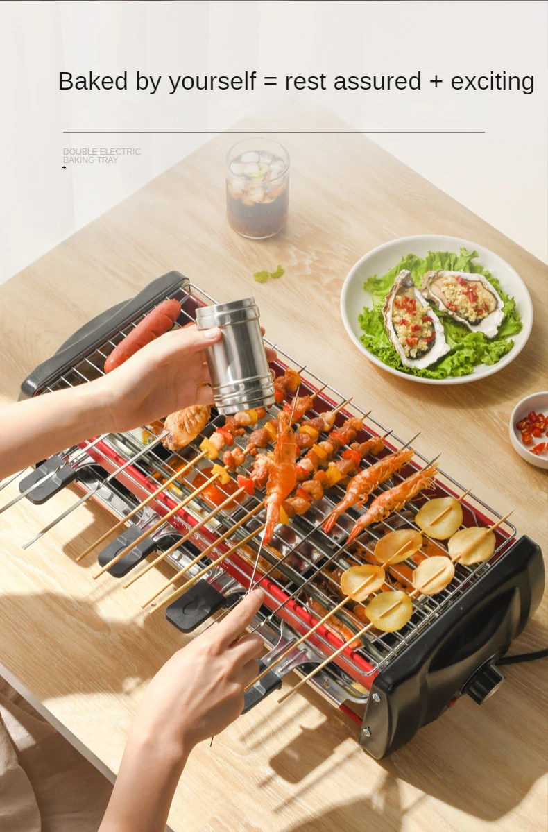 Electric BBQ Household Small Skewer Indoor Grill Machine Kitchen Appliances  электро гриль для кухни شواية كهربائية