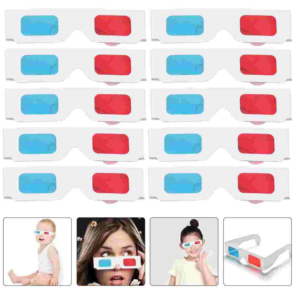 

Glasses 3D Red Movie Eyeglasses Blue Viewing Paper Anaglyph Refraction Cardboard Movies Cyan Game Style White Props Theater