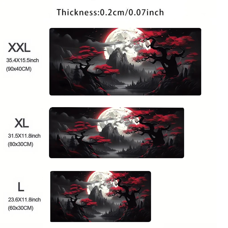 Mouse Pad Gaming Accessories Notbook Computer Speed Mini Pc Gamer Keyboard Desk Mat Landscape Red Moon Map Mousepad Large Gift 4