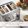 Wolf Gourmet 4-Slice Extra-Wide Slot Toaster with Shade Selector, Bagel and Defrost Settings, Red Knob, Stainless Stee 2