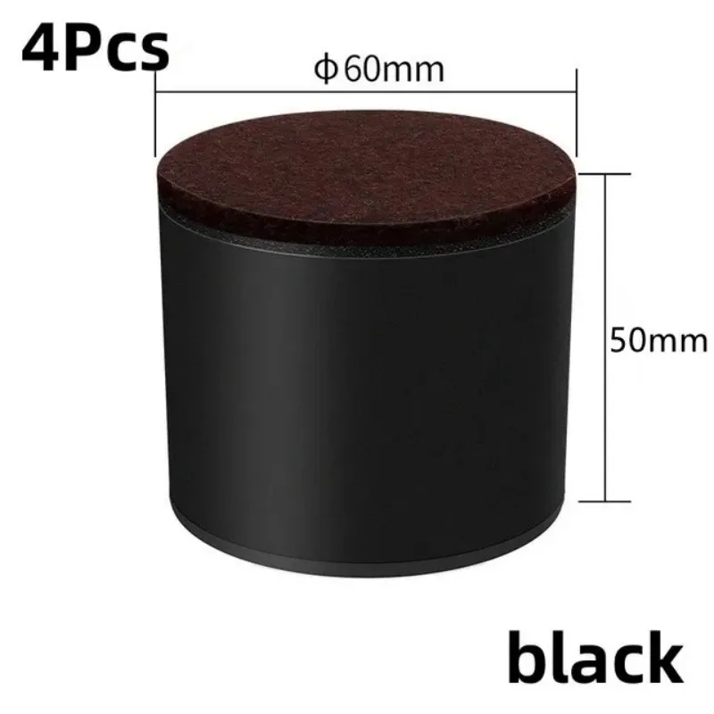 Carbon Steel Heavy-Duty Furniture Heightening Foot Pads - Wear-Resistant, Anti-Slip Risers (Set of 4)