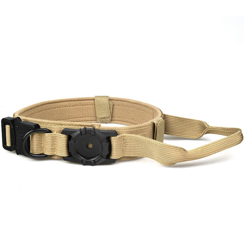 Tactical Dog Collar with GPS Holder and Metal Buckle