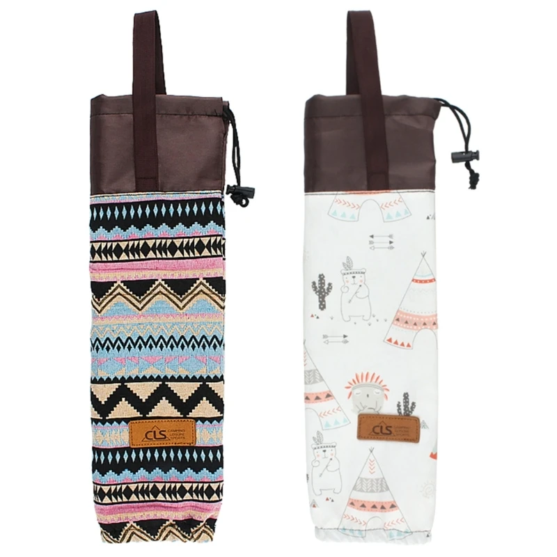 Water Cup Dispenser Camping Cup Storage Bag Wall Hanging Paper Dispenser