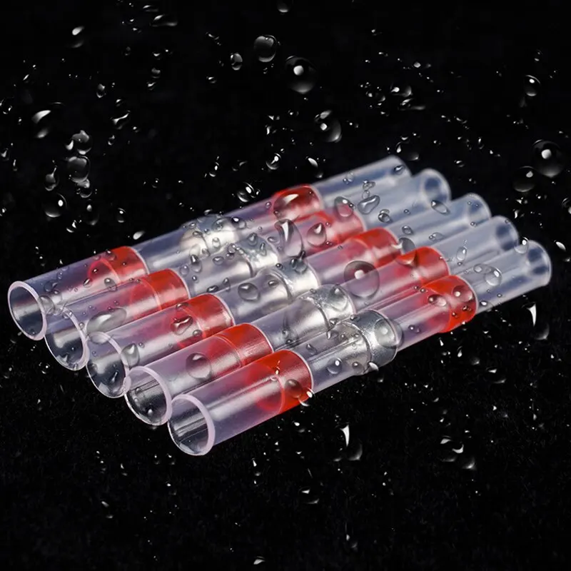 1000Pcs Heat Shrink Butt Connectors - Red, 22-16 AWG Waterproof Wire Terminals