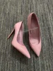 Sexy Woman Stiletto Heel Slip On Pump Shoes Pink White Blue Pointed Toe Spring Autumn Thin High Heel Single Shoes For Lady Girl 1